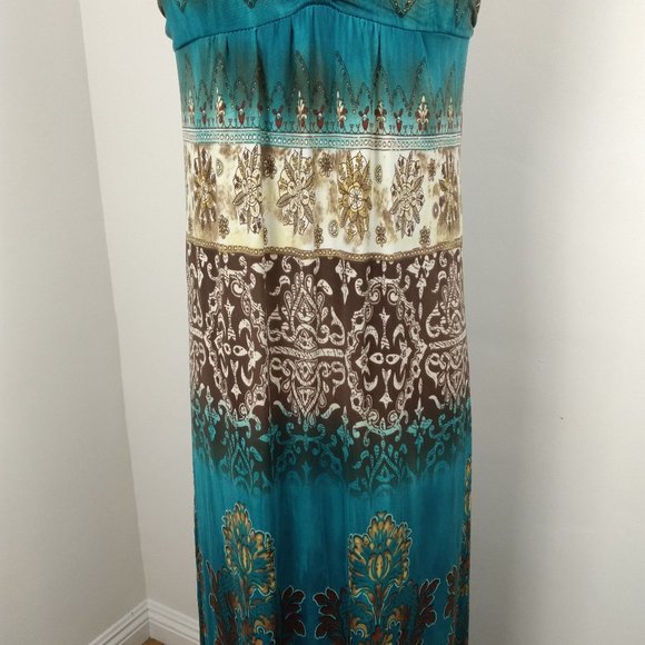 💥 EUC Halter Neck String Colorful Summer Dress, See Measurements - Picture 4 of 8